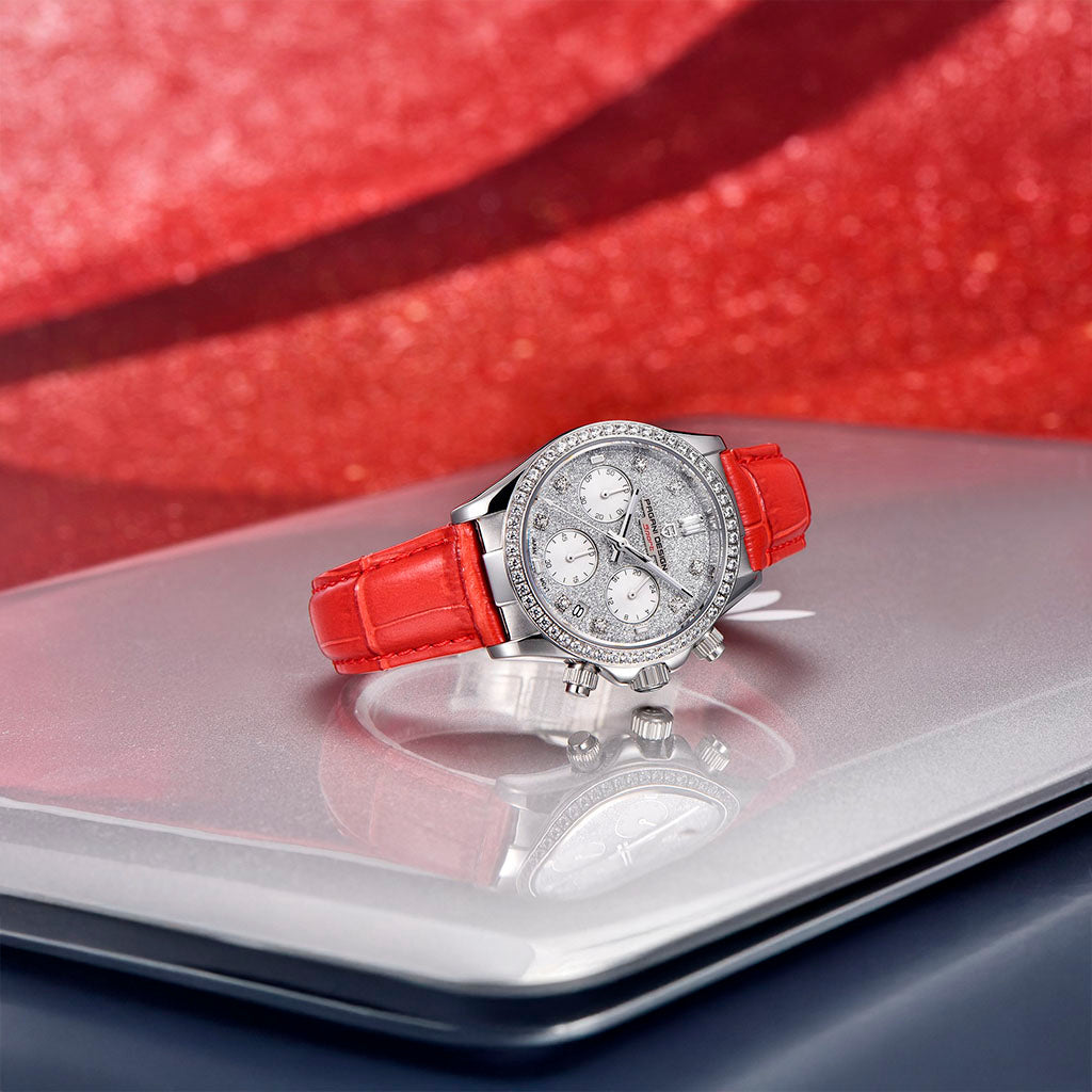 Relógio Feminino Pagani Design Daisy Red