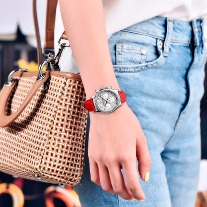 Relógio Feminino Pagani Design Daisy Red