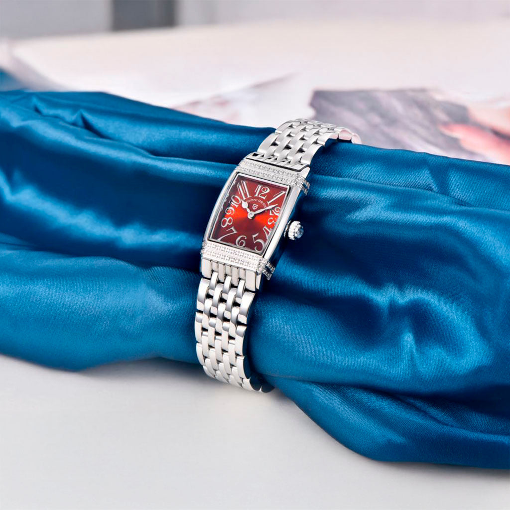 Relógio Feminino Pagani Design Sunflower Silver Red